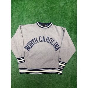 Size L - vintage 90s University of North Carolina Tar Heels Spellout Crewneck
